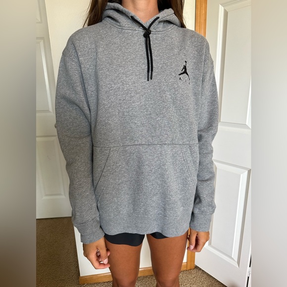 Jordan Tops - Jordan Nike hoodie, grey and black, fleece